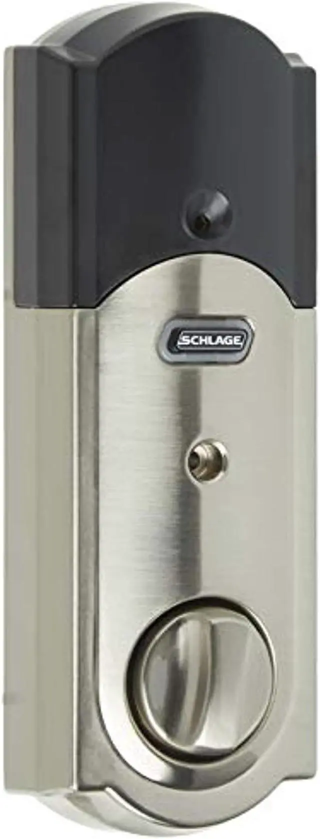 Alt view image 7 of 12 - Schlage Connect Z-Wave Deadbolt with Built-In Alarm, Camelot Style, Satin Nickel (BE469NX CAM 619)