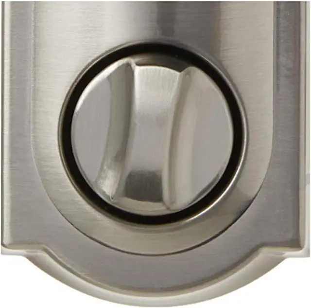Alt view image 12 of 12 - Schlage Connect Z-Wave Deadbolt with Built-In Alarm, Camelot Style, Satin Nickel (BE469NX CAM 619)
