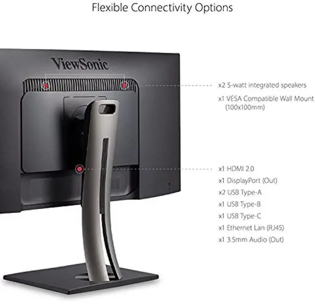 Alt view image 12 of 20 - ViewSonic VP3881A 38 Inch IPS WQHD+ Curved Ultrawide Monitor with ColorPro 100% sRGB Rec 709, Eye Care, HDR10 Support, USB C, HDMI, USB, DisplayPort for Professional Home and Office
