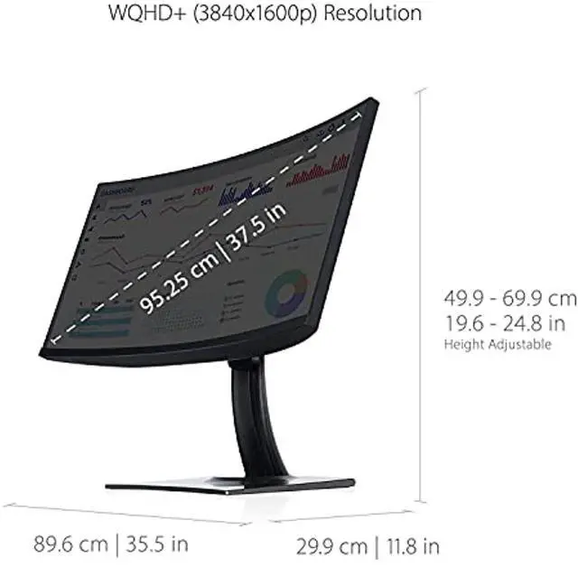 Alt view image 11 of 20 - ViewSonic VP3881A 38 Inch IPS WQHD+ Curved Ultrawide Monitor with ColorPro 100% sRGB Rec 709, Eye Care, HDR10 Support, USB C, HDMI, USB, DisplayPort for Professional Home and Office