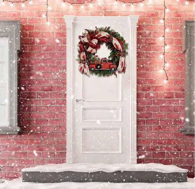 Alt view image 5 of 7 - GKN Christmas Party Wreath Door Wall Garland Decoration Artificial Christmas Wreath for Festival Celebration Front Door Decoration Outside Hanging Garland Ornament A