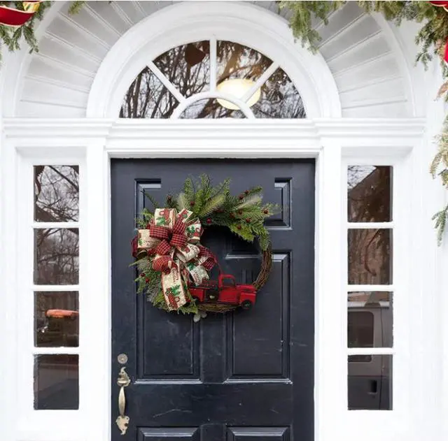 Alt view image 4 of 7 - Christmas  Wreath Door Wall Garland Decoration Artificial Christmas Wreath for Festival Celebration Front Door Decoration Outside Hanging Garland Ornament