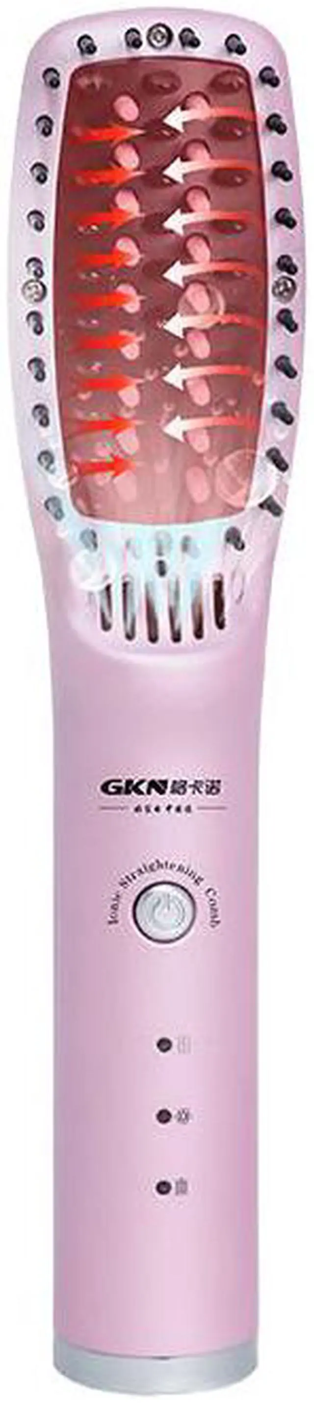 Alt view image 2 of 7 - Negative ion hair comb--GKN gkano straight hair comb negative ions do not harm hair straight curl dual-use Lazy Electric Curling Iron Hair straightener Black