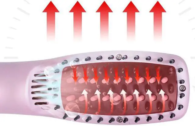 Alt view image 4 of 7 - Negative ion hair comb--GKN gkano straight hair comb negative ions do not harm hair straight curl dual-use Lazy Electric Curling Iron Hair straightener Black
