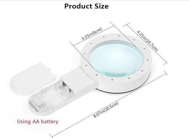 Alt view image 2 of 7 - Magnifying Glass with Light, 30X Handheld Large Magnifying Glass 12 LED Illuminated Lighted Magnifier for Macular Degeneration, Seniors Reading, Soldering, Inspection, Coins, Jewelry,