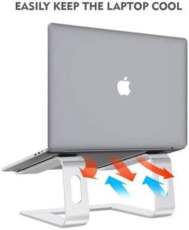 Alt view image 4 of 7 - Laptop Stand for Desk Portable Tray Vertical Holder Ergonomic Mac Riser for Bed and Sofa Lap for MacBook Pro Air Netbook Tablet 10 to 17 inch -Silver