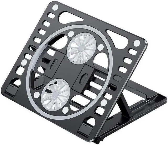 Main image of Laptop Cooler Notebook Cooling Pad, 5 Silent Blue LED Fans with Powerful Air Flow, Control Panel with LCD Screen, Portable Height Adjustable Laptop Stand, Comfortable with Wrists