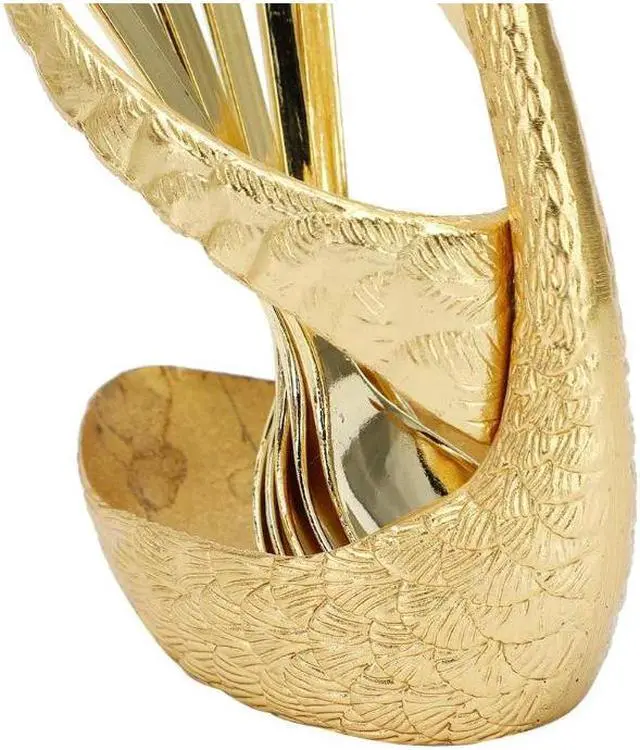 Alt view image 5 of 7 - 6pcs Coffee Dessert Spoon Set with Swan Spoons Holder for Dinner Table Party Buffet Bar Decoration