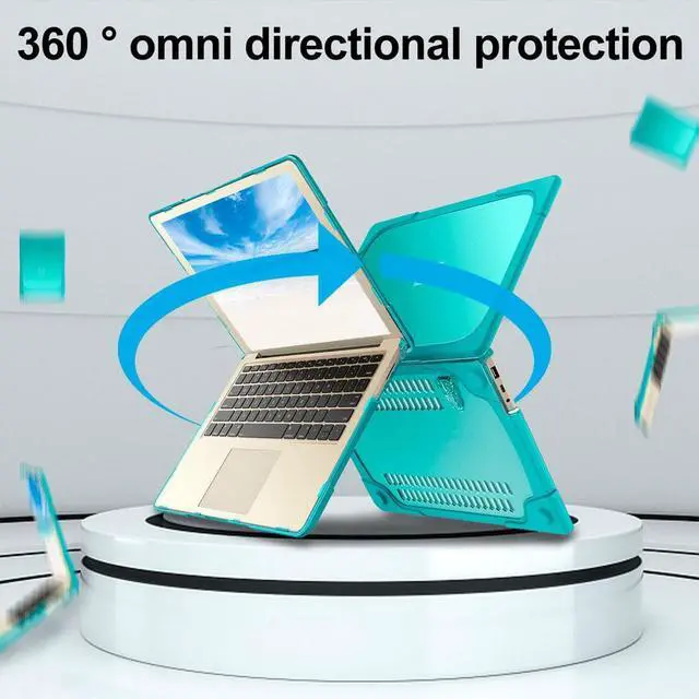 Alt view image 5 of 7 - Laptop Case for Microsoft Surface Laptop 4 13.5 inch TPU and PC Cover Hard Duty Rugged Protective Shockproof Drop Resistant Shell with Kickstand Blue