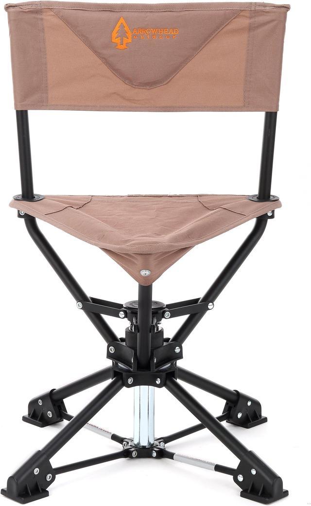 ARROWHEAD OUTDOOR 360° Degree Swivel Hunting Chair Stool Seat, Perfect for  Blinds, No Sink Feet, Supports up to 450lbs, Carrying Case, Steel Frame,  Fishing, High-Grade 600D Canvas, USA-Based Support 