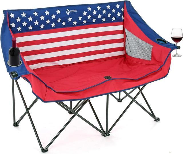 Camping chair with wine best sale glass holder