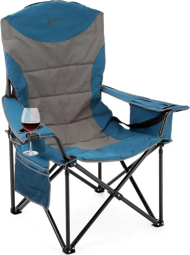 Main image of ARROWHEAD OUTDOOR XXL Folding Padded Camping Chair w/Cup & Wine Holder, Armrest Cooler, Support up to 600 lbs