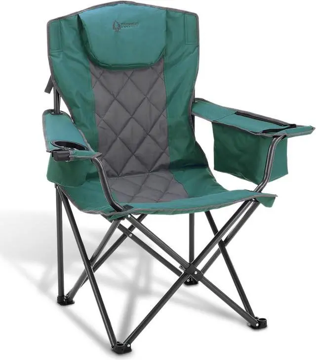 Main image of ARROWHEAD OUTDOOR Portable Folding Camping Quad Chair w/ 6-Can Cooler, Cup & Wine Glass Holders, Heavy-Duty Carrying Bag, Padded Armrests, Headrest & Seat, Supports up to 450lbs, USA-Based Support