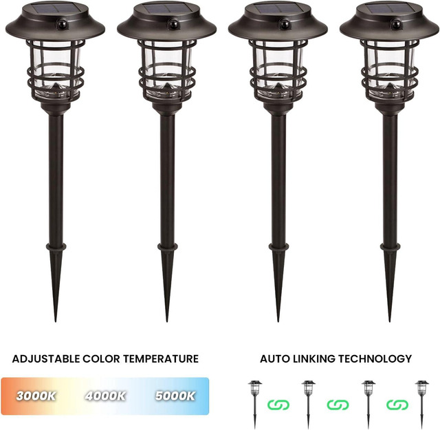 CLAONER Solar RGB 7-Color Change LED Spotlight - Outdoor Garden Pathway Lawn Lamp