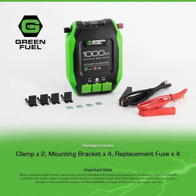 Alt view image 7 of 7 - GREEN FUEL 1000W Power Inverter
