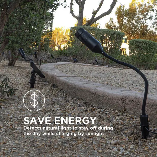 Alt view image 14 of 16 - Home Zone Security Solar Spotlights - High Brightness Outdoor Decorative Landscape Solar Spotlight with 10ft. Cable from Light to Panel, 6-Pack
