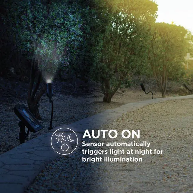 Alt view image 16 of 16 - Home Zone Security Solar Spotlights - High Brightness Outdoor Decorative Landscape Solar Spotlight with 10ft. Cable from Light to Panel, 6-Pack