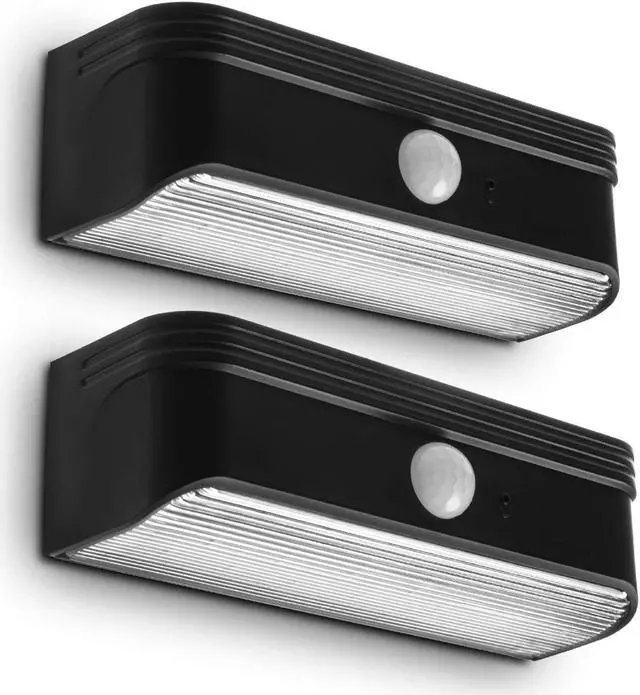 Alt view image 10 of 10 - Home Zone Security Solar Step Lights - Motion Sensor LED Outdoor Deck and Step Lights with No Wiring Required, 2-Pack, Black (ELI0989V)