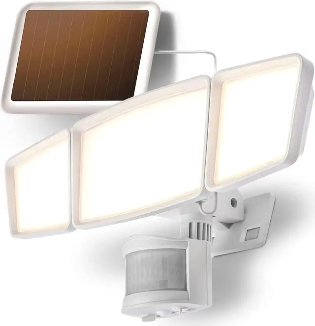 Main image of Home Zone Security Solar Flood Lights - Outdoor Motion Sensor LED Flood Light Warm 3500K Color Temperature with No Wiring Required, White