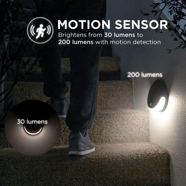 Alt view image 10 of 13 - Home Zone Security Solar Down Light - Motion Sensor Wall Mount 3000K Solar Light, No Wiring Required (1-Pack)
