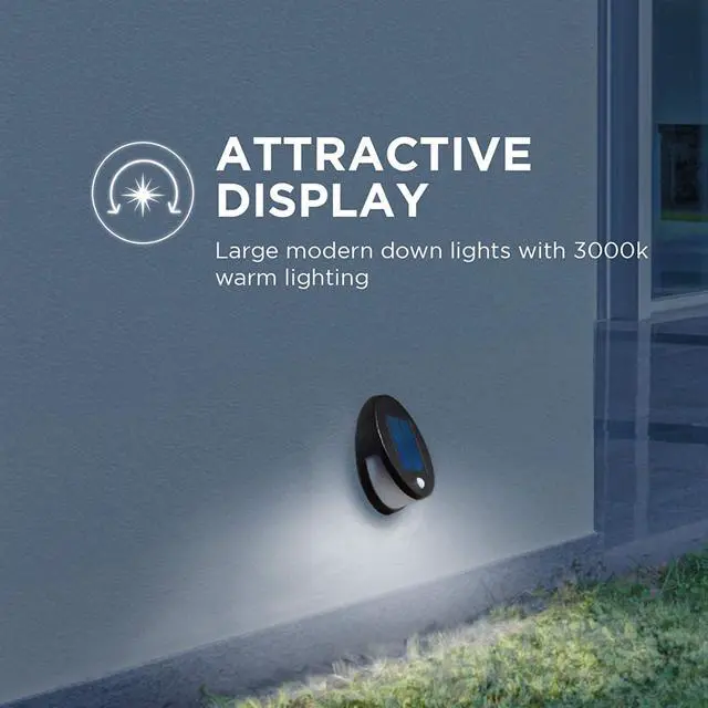 Alt view image 12 of 13 - Home Zone Security Solar Down Light - Motion Sensor Wall Mount 3000K Solar Light, No Wiring Required (1-Pack)
