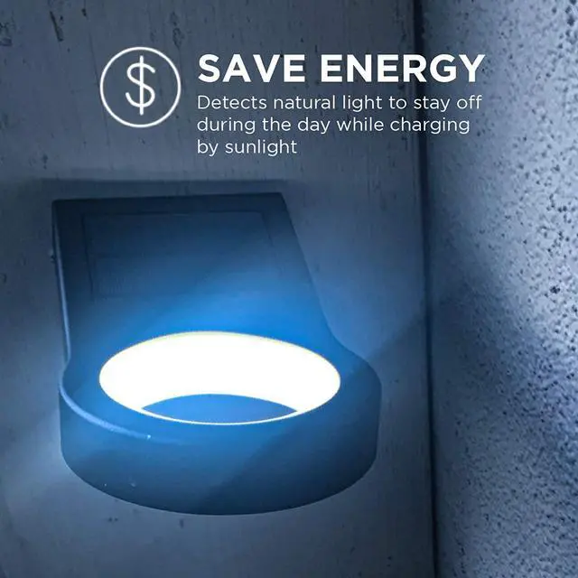 Alt view image 13 of 16 - Home Zone Security Solar Wall Light - Decorative Motion Sensor Modern Outdoor Patio Sconce Light with No Wiring Required, 2-Pack, Black, ELI0990V