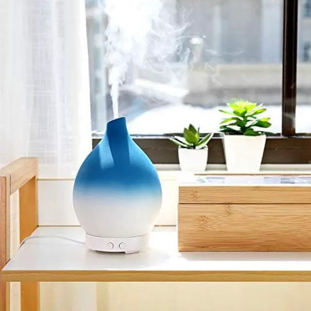 Alt view image 5 of 7 - Design Accents Essential Oil Diffuser - Ceramic Shell Home Decor Diffuser for Essential Oil 100ml, Blue
