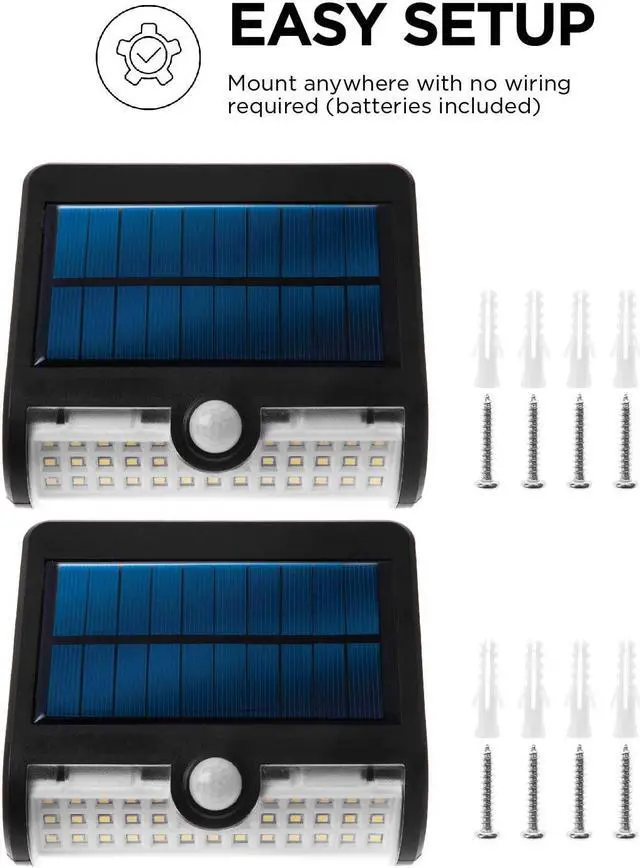 Alt view image 7 of 8 - Home Zone Security Motion Sensor Outdoor Light - Solar Light Outdoor Dual Lighting Mode Wall Mounted Accent and Flood Light, 2-Pack
