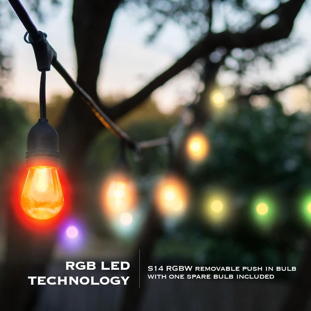 Landia Home 48ft Indoor & Outdoor Smart RGB LED String Light ...