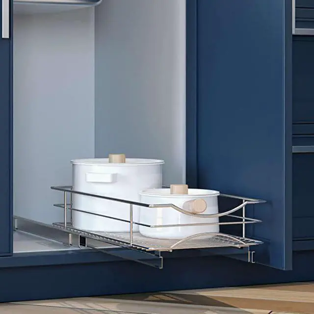Alt view image 2 of 7 - Home Zone Living Pull Out Drawer Cabinet Organizer, 11" W x 21" D