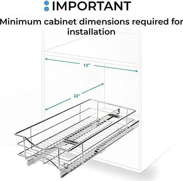 Alt view image 4 of 7 - Home Zone Living Pull Out Drawer Cabinet Organizer, 11" W x 21" D