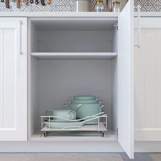 Alt view image 3 of 7 - Home Zone Living Pull Out Drawer Cabinet Organizer, 17" W x 21" D