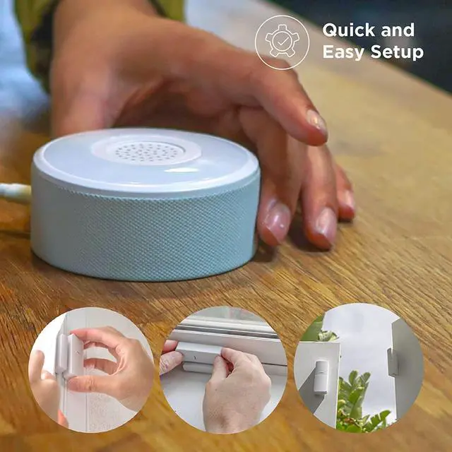 Alt view image 5 of 7 - Home Zone Security Smart Wireless Door, Window Sensor and Security Siren Alarm Kit - DIY APP Controlled Security Kit with No Subscription Needed, Batteries Included (5-Pack)