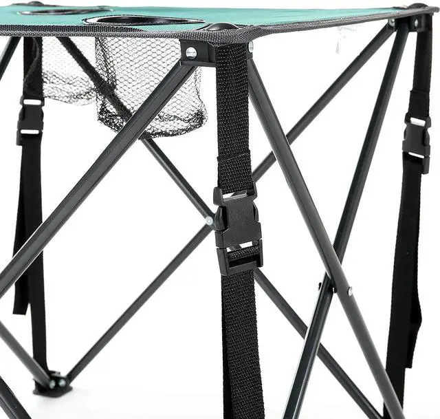 Alt view image 6 of 8 - ARROWHEAD OUTDOOR Heavy-Duty Portable Camping Folding Table, 2 Cup Holders, Compact, Square, Carrying Case Included, Steel Frame, High-Grade 600D Canvas, USA-Based Support, Green