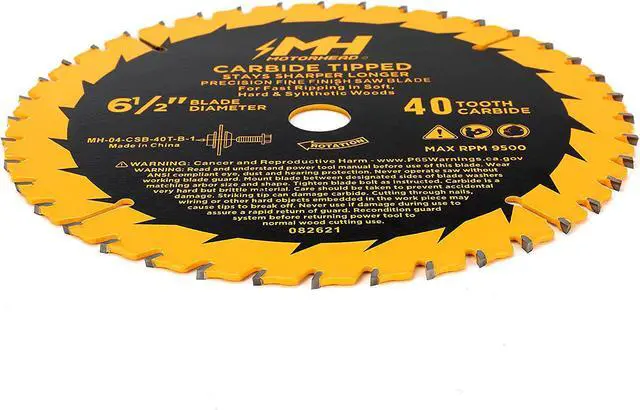 Alt view image 3 of 7 - MOTORHEAD 6-1/2-Inch 40-Tooth Precision Fine-Finish Tungsten Carbide Tip Circular Saw Blade, Thin Kerf, Non-Stick, Corrosion-Resistant, 5/8 Arbor, Universal: Corded & Cordless, 40T, USA-Based Support