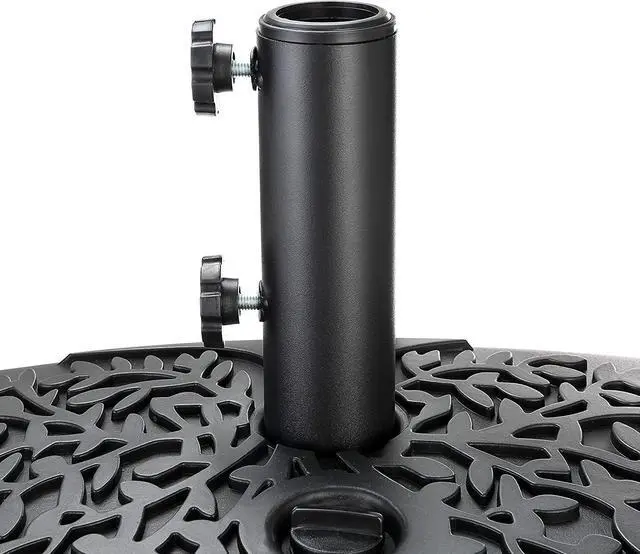Alt view image 5 of 7 - Home Zone Living 40lb Half Round Fillable Patio Umbrella Base Stand, 18in, Pole Holder, Water or Sand, Fits Poles Up to 1.9in(48mm) Diameter, UV Resistant, Lawn, Deck, Backyard, Garden, USA-Based