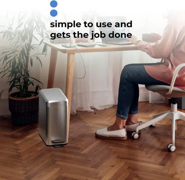 Alt view image 5 of 8 - Home Zone Living 1.3 Gallon Bathroom Trash Can, Slim Stainless Steel, Step Pedal, 5 Liter
