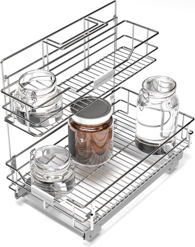Home Zone Living Pull Out Under Sink Organizer with Two Tiers of Storage,  11.6 W x 20 D 