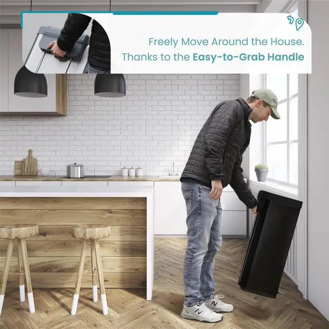 Alt view image 5 of 7 - Home Zone Living 18.5 Gallon Kitchen Trash Can, Tall Stainless Steel Body Design, 70 Liter Capacity, Matte Black, Virtuoso Series