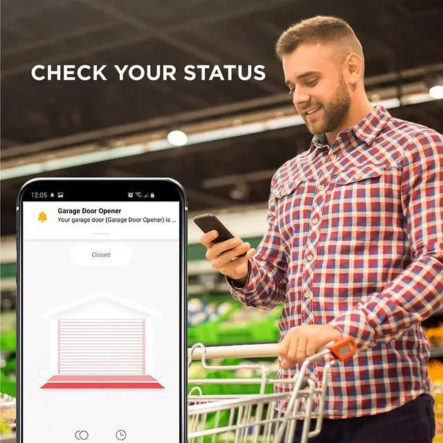 Alt view image 2 of 6 - Home Zone Security Smart Garage Door Opener - 2.4GHz Wireless Remote APP Control Enabling Garage Controller (for Sectional Garage Door Systems)