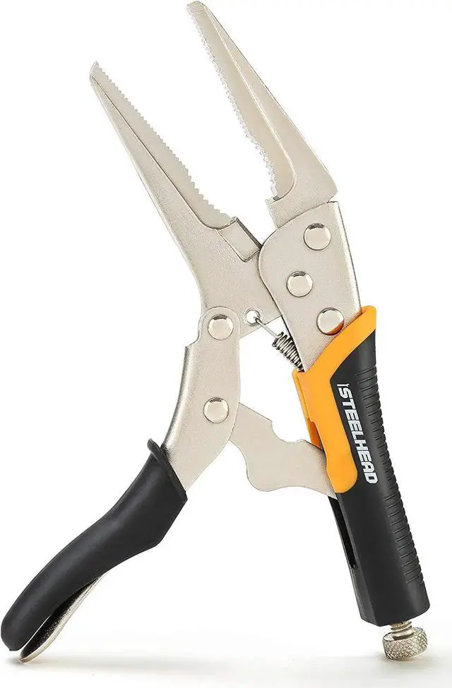 Alt view image 2 of 7 - STEELHEAD 3-Piece Locking Pliers Set, 10-inch Curved Jaw, 7-Inch Curved Jaw & 6-1/2 Long Nose Straight Jaw, Integrated Wire Cutter, USA-Based Support