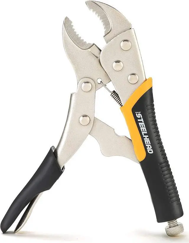 Alt view image 3 of 7 - STEELHEAD 3-Piece Locking Pliers Set, 10-inch Curved Jaw, 7-Inch Curved Jaw & 6-1/2 Long Nose Straight Jaw, Integrated Wire Cutter, USA-Based Support
