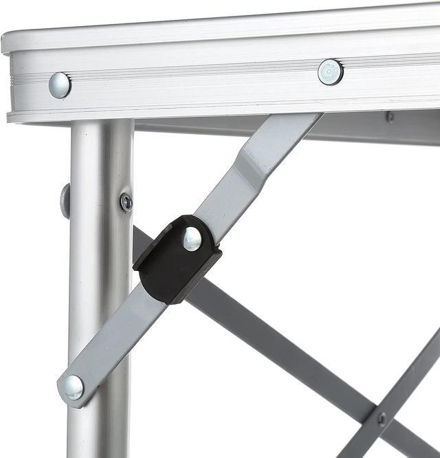 ARROWHEAD OUTDOOR 4 ft (1.22m) Heavy-Duty Portable Aluminum Frame Folding  Table w/ Leveling Feet, Solid Tabletop Surface, 2 Adjustable Heights,