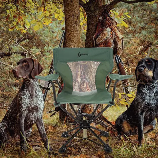 Alt view image 6 of 8 - ARROWHEAD OUTDOOR 360° Degree Swivel Hunting Chair w/Armrests, Perfect for Blinds, No Sink Feet, Supports up to 450lbs, Carrying Case, Steel Frame, Fishing, High-Grade 600D Canvas, USA-Based Support