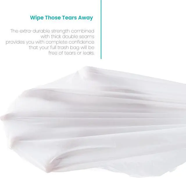 Alt view image 3 of 7 - Home Zone Living 12 -13 Gallon Kitchen Trash Bags with Drawstring Handles, Heavy Duty Custom Fit Design for Standard 45 to 50 Liter Kitchen Trash Cans, Code 45S, 60 Count