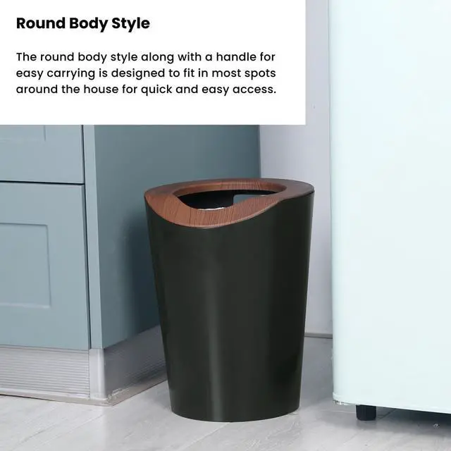 Alt view image 3 of 7 - Home Zone Living 2.3 Gallon Small Trash Can, Round Wastebasket with Open Top, Serene Green, Virtuoso Collection, 2-Pack