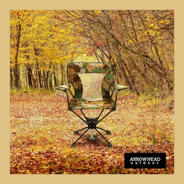 Alt view image 7 of 8 - ARROWHEAD OUTDOOR 360° Degree Swivel Hunting Chair Stool Seat, Perfect for Blinds, No Sink Feet, Supports up to 450lbs, Carrying Case, Steel Frame, Fishing, High-Grade 600D Canvas, USA-Based Support