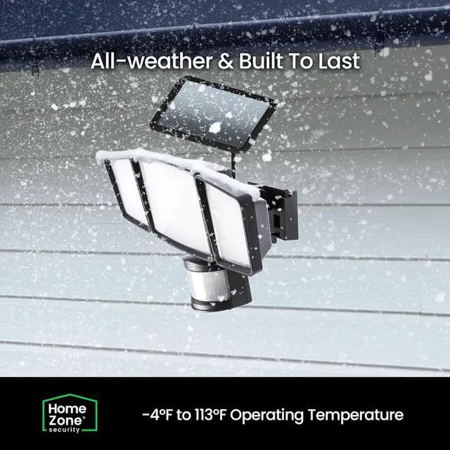 Alt view image 6 of 7 - Home Zone Security Solar Flood Lights - Outdoor Motion Sensor LED Flood Light 3500K Warm Color Temperature with No Wiring Required, Black