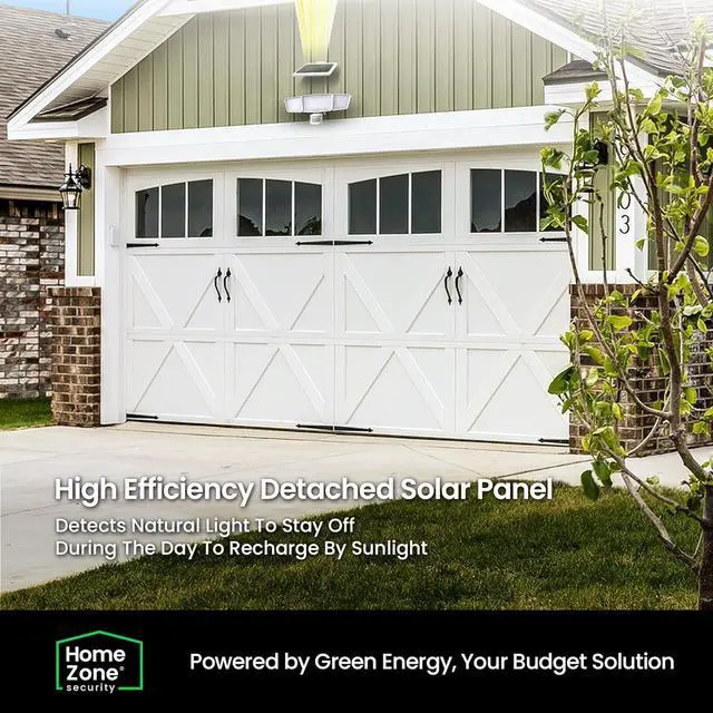 Alt view image 3 of 7 - Home Zone Security Solar Flood Lights - Outdoor Motion Sensor LED Flood Light Warm 3500K Color Temperature with No Wiring Required, White