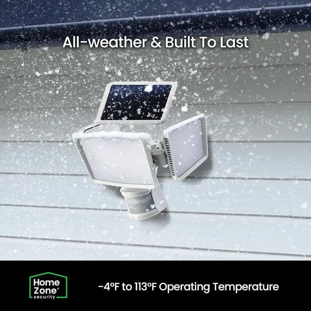 Alt view image 6 of 7 - Home Zone Security Solar Flood Lights - Outdoor Motion Sensor LED Flood Light Warm 3500K Color Temperature with No Wiring Required, White